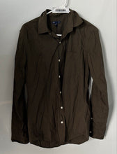Load image into Gallery viewer, Gap Mens Green Cotton Spread Collar Long Sleeve Button-Up Shirt Size Small