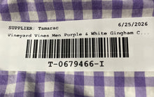 Load image into Gallery viewer, Vineyard Vines Mens Purple White Gingham Check Cotton Whale Dress Shirt Sz XL 20