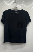 Load image into Gallery viewer, DKNY Womens Black Short Sleeve Pocket Crew Neck Pullover T-Shirt Size Medium