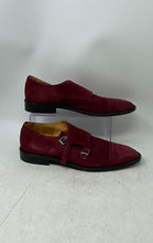 Load image into Gallery viewer, Dan John Mens Red Leather Buckle Double Monk Strap Dress Shoes Size 44