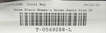 Load image into Gallery viewer, Anne Klein Womens Brown Pockets Flat Front Wide-Leg Trouser Pants Size 2P
