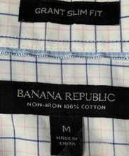 Load image into Gallery viewer, Banana Republic Mens White Cotton Slim-Fit Non-Iron Button-Up Shirt Size M