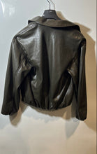 Load image into Gallery viewer, Zara Womens Brown Leather Long Sleeve Collared Regular Fit Full-Zip Jacket Sz XS