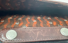 Load image into Gallery viewer, Brighton Womens Brown Black Croc-Embossed Inner Pockets Zipper Crossbody Bag