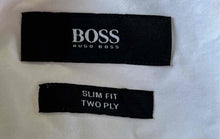 Load image into Gallery viewer, Hugo Boss Mens White Pleated Long Sleeve Slim Fit Two Ply Dress Shirt Size 16