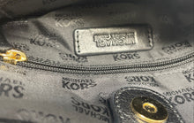 Load image into Gallery viewer, Michael Kors Womens Black Outer Pockets Adjustable Strap Crossbody Bag