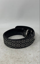 Load image into Gallery viewer, Coach Mens Black Gray Signature Print Adjustable Dress Belt One Size