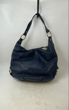 Load image into Gallery viewer, Michael Kors Womens Fulton Dark Blue Pebbled Leather Zip Top Shoulder Handbag