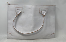 Load image into Gallery viewer, MSC Mainstreet Collection Womens White Brown Leather Double Handle Tote Handbag