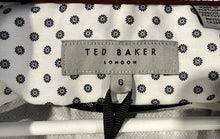 Load image into Gallery viewer, Ted Baker Mens Gray Printed Cotton Long Sleeve Pockets Collared Dress Shirt Sz 6