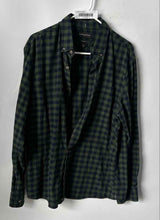 Load image into Gallery viewer, Banana Republic Mens Green Plaid Print Cotton Untucked Fit Button-Up Shirt Sz L