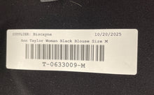 Load image into Gallery viewer, Ann Taylor Womens Black Long Sleeve Casual Pullover Blouse Top Size Medium