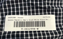 Load image into Gallery viewer, Banana Republic Mens Black White Plaid Athletic Fit Button-Up Shirt Size M