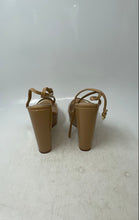 Load image into Gallery viewer, Aldo Womens Beige Buckle Open Toe Wedge Ankle Strap Sandals Size 8.5