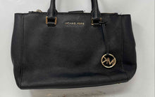 Load image into Gallery viewer, Michael Kors Womens Kellen Black Leather Detachable Strap Lined Satchel Handbag