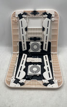 Load image into Gallery viewer, Black White Dual Cooling Fans Built-In Cup Holder Foldable Portable Laptop Desk