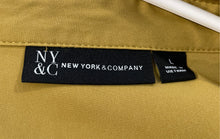 Load image into Gallery viewer, New York & Company Womens Mustard Yellow Long Sleeve One-Piece Jumpsuit Size L