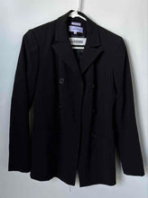 Load image into Gallery viewer, Calvin Klein Womens Black Pocket Peak Lapel Double-Breasted Blazer Jacket Size 2