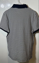 Load image into Gallery viewer, Tommy Hilfiger Mens White Black Striped Short Sleeve Collared Polo Shirt Size L