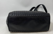 Load image into Gallery viewer, Charter Club Womens Black Leather Woven Inner Pocket Double Strap Shoulder Purse