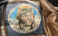 Load image into Gallery viewer, Durkee's Express Mens Brown Leather Long Sleeve Flight Bomber Jacket Size Medium