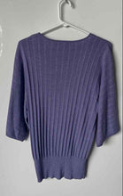 Load image into Gallery viewer, Style&Co. Womens Purple 3/4 Sleeve Collarless V-Neck Pullover Sweater Size XL