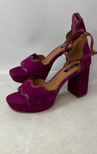 Load image into Gallery viewer, Kensie Womens Fuchsia Leather Ankle Strap Block Platform Heels Size 9M