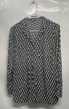 Load image into Gallery viewer, Old Navy Womens Black White Aztec Print Long Sleeve Blouse Top Size Medium