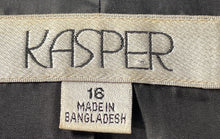 Load image into Gallery viewer, Kasper Womens Black Lined Long Sleeve Collarless Open Front Blazer Size 16