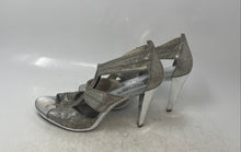 Load image into Gallery viewer, Michael Kors Womens Berkley Silver Glitter Open Toe Strappy Heels Size 9