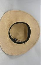 Load image into Gallery viewer, Vince Camuto Womens White Beige Paper Straw Ribbon Band Wide Brim Sun Hat