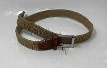 Load image into Gallery viewer, Cole Haan Mens Brown Leather Trim Tubular Stretch Adjustable Buckle Woven Belt