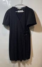 Load image into Gallery viewer, Michael Kors Womens Black Short Sleeve Surplice Neck Wrap Dress Size XL