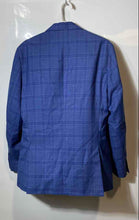Load image into Gallery viewer, Tailorbyrd Mens Blue Plaid Print Long Sleeve Two-Button Blazer Size 40L