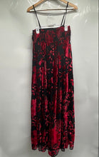 Load image into Gallery viewer, Anthropologie Womens Red Black Floral Sleeveless One-Piece Jumpsuit Size Small