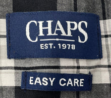 Load image into Gallery viewer, Chaps Mens Black White Plaid Easy Care Long Sleeve Button-Up Shirt Size XL