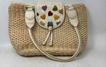 Load image into Gallery viewer, Brighton Womens White Heart Inner Pockets Double Handle Shoulder Tote Handbag