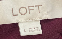Load image into Gallery viewer, Loft Womens Burgundy Printed Long Sleeve Blouse Top Size Large
