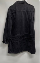 Load image into Gallery viewer, Zara Womens Black Long Sleeve Button Front Denim Shacket Mini Dress Sz L w/ Tags