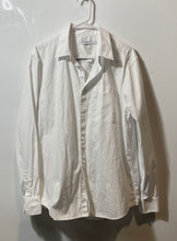 Load image into Gallery viewer, Calvin Klein Mens White Cotton Long Sleeve Collared Button-Up Shirt Size M