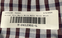 Load image into Gallery viewer, Michael Kors Mens Multicolor Plaid Cotton Slim Fit Dress Shirt Size L 16 32/33