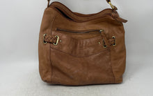 Load image into Gallery viewer, Unbranded Womens Brown Leather Adjustable Strap Double Zipper Shoulder Handbag