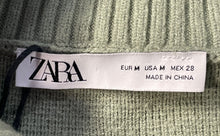 Load image into Gallery viewer, Zara Womens Green Long Sleeve Front Full-Zipper Cardigan Sweater Size Medium