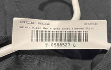 Load image into Gallery viewer, Calvin Klein Mens Gray Cotton Short Sleeve Regular Fit Button-Up Shirt Size S
