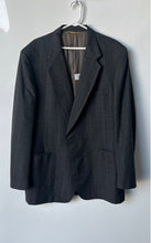 Load image into Gallery viewer, Kuppenheimer Mens Dark Gray Plaid Long Sleeve Pockets Two-Button Blazer No Size