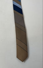 Load image into Gallery viewer, Oscar De La Renta Mens Multicolor Striped Keeper Loop Adjustable Pointed Tie