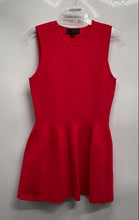 Load image into Gallery viewer, Zara Womens Red Sleeveless Crew Neck Peplum Hem Stretch Mini Dress Size M