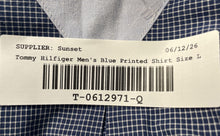 Load image into Gallery viewer, Tommy Hilfiger Mens Blue Plaid Long Sleeve Collared Button-Up Shirt Size Large