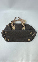 Load image into Gallery viewer, Michael Kors Womens Grayson Brown Signature Double Handle Charm Satchel Bag