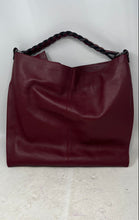 Load image into Gallery viewer, Maddalena Scanu Womens Red Faux Leather Braided Handle Shoulder Handbag